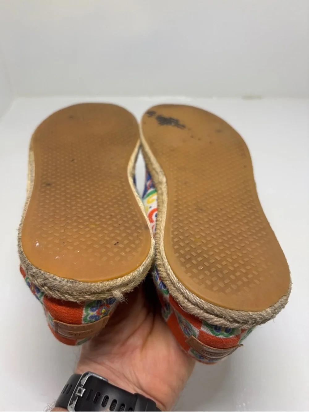 TOMS Alpargata Slip-On Espadrilles Patchwork Print Canvas Flats Women’s 7.5 Boho